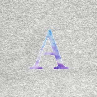 Alpha Blue Watercolor Letter T-Shirt